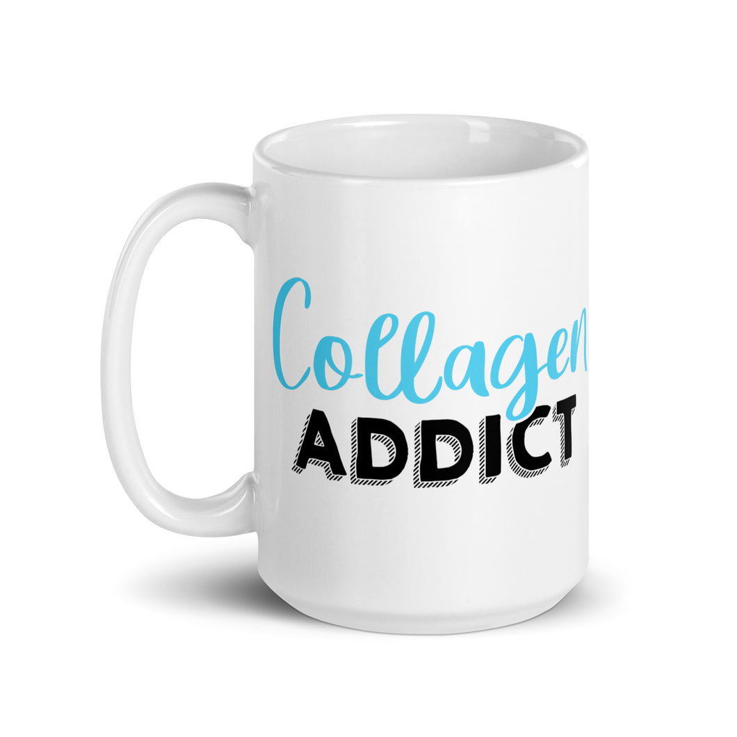 Collagen Addict White glossy mug